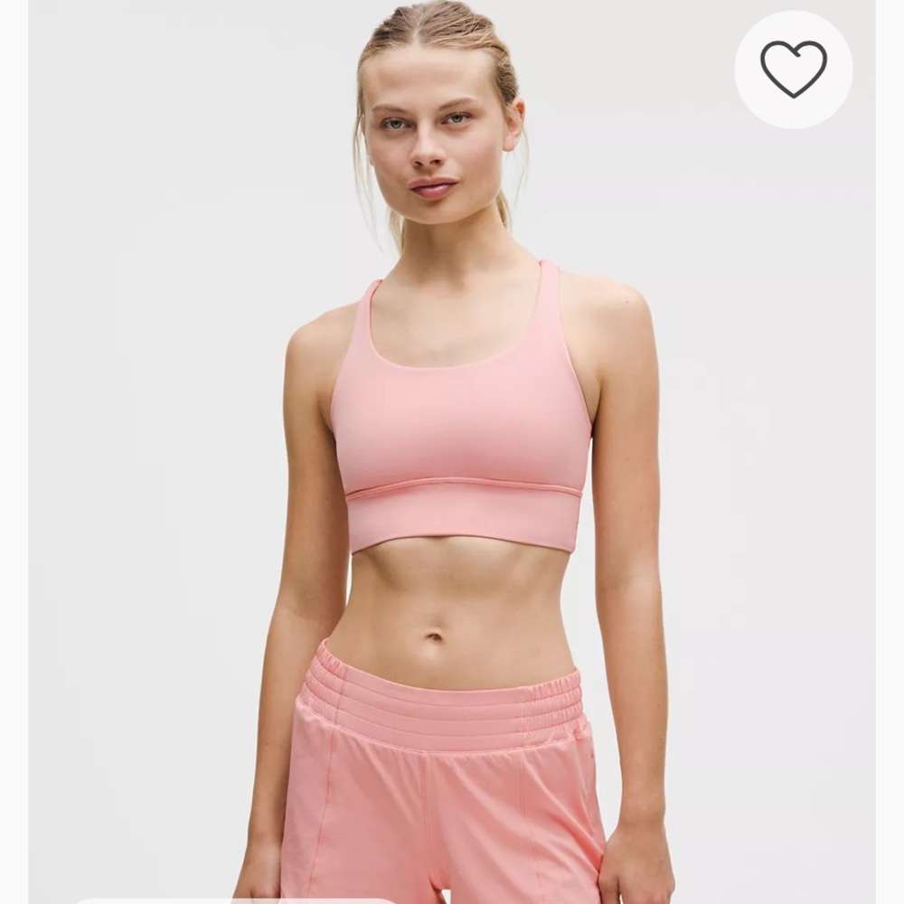 lululemon Energy Longline Bra tea rose activewear casual yoga workout $78